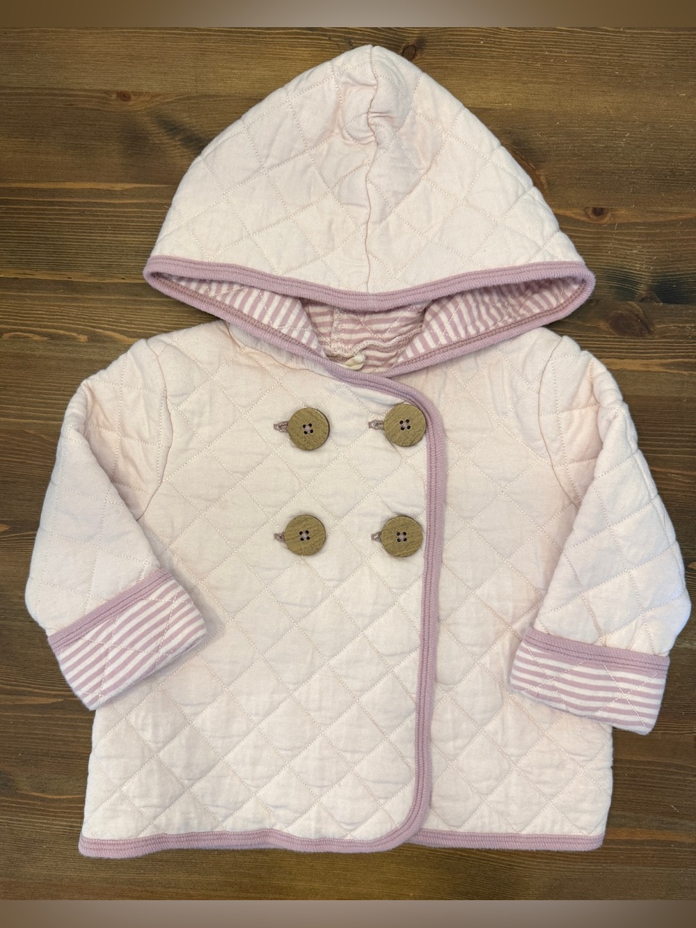 Burt’s Bees Baby Organic Cotton Quilted Jacket With Hood (6-9M)
